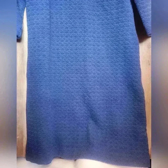 Anthropologie Ganni Lousa Shift Dress Mini Blue 3/4 Sleeves Size Small - Picture 6 of 9